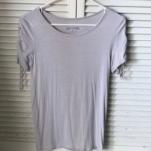 AEO SOFT & SEXY Stripped Top with Laced Sides NWOT